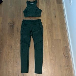 Green leggings and crop set from Outdoor Voices